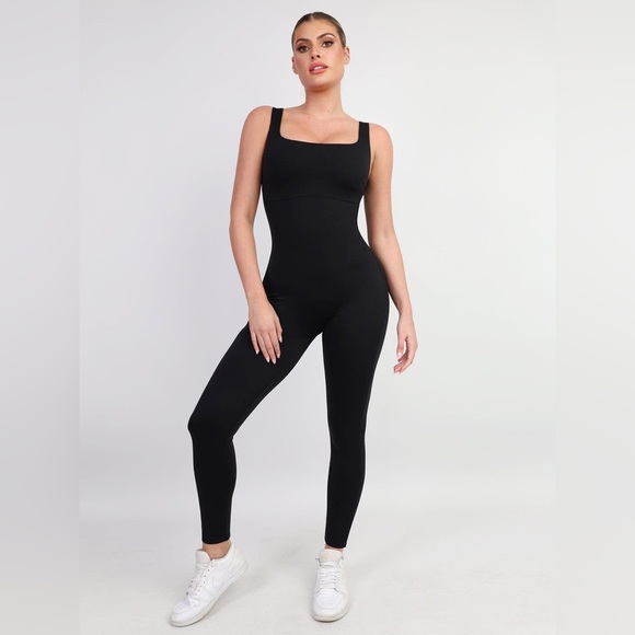 Popilush Pants - NWT Popilush Black Women's Square-Neck Jumpsuit Large